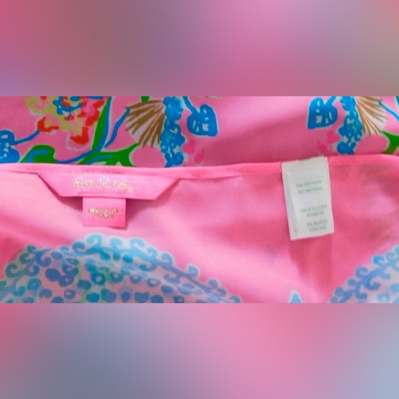 Lilly Pulitzer Pink and Blue Floral Sarong - Picture 5 of 5